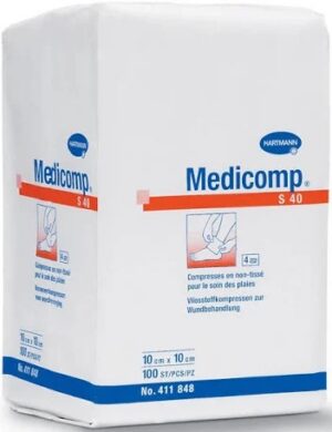 Medicomp S 40, Hartmann, 10 x 10 cm, sachet de 100, Non steriles