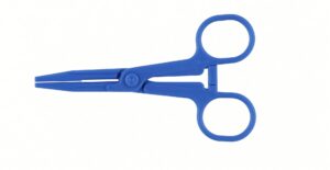 Pince Kocher en plastique bleue stérile 14,5 cm